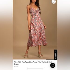Lulu's Pink Floral Maxi Dress